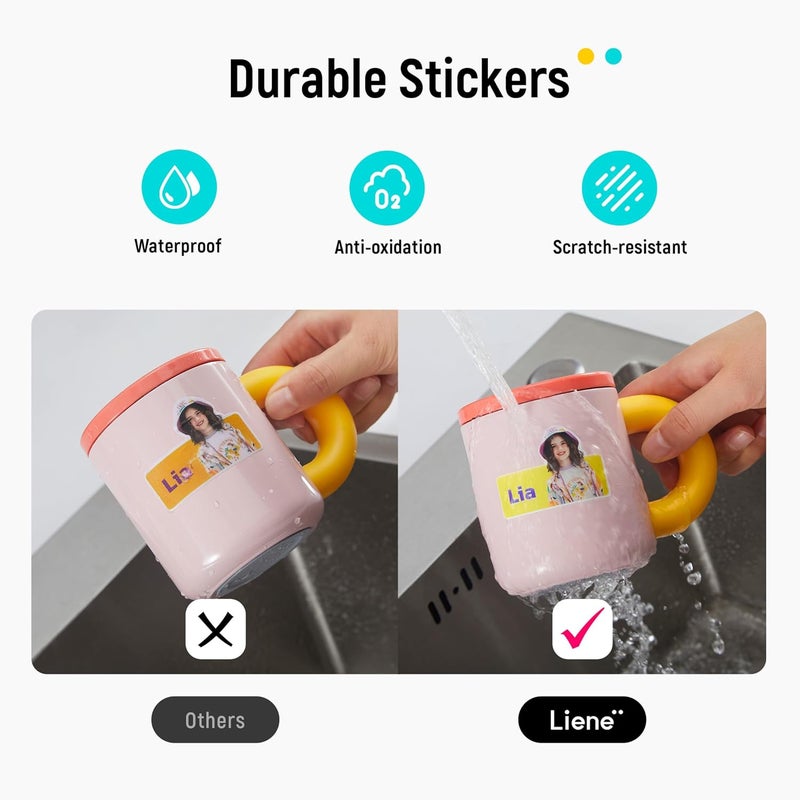 Liene ورق ملصقات وخرطوشة (نسخة معززة من الالتصاق) - تشمل 2 خرطوشة حبر احتياطية و72 ورقة من ورق الملصقات القابل للطباعة بحجم 4x7 بوصة، صبغة تحتية، متوافقة فقط مع PixCut S1 - Image 3